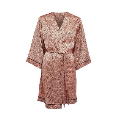 Pink Print Satin Robe