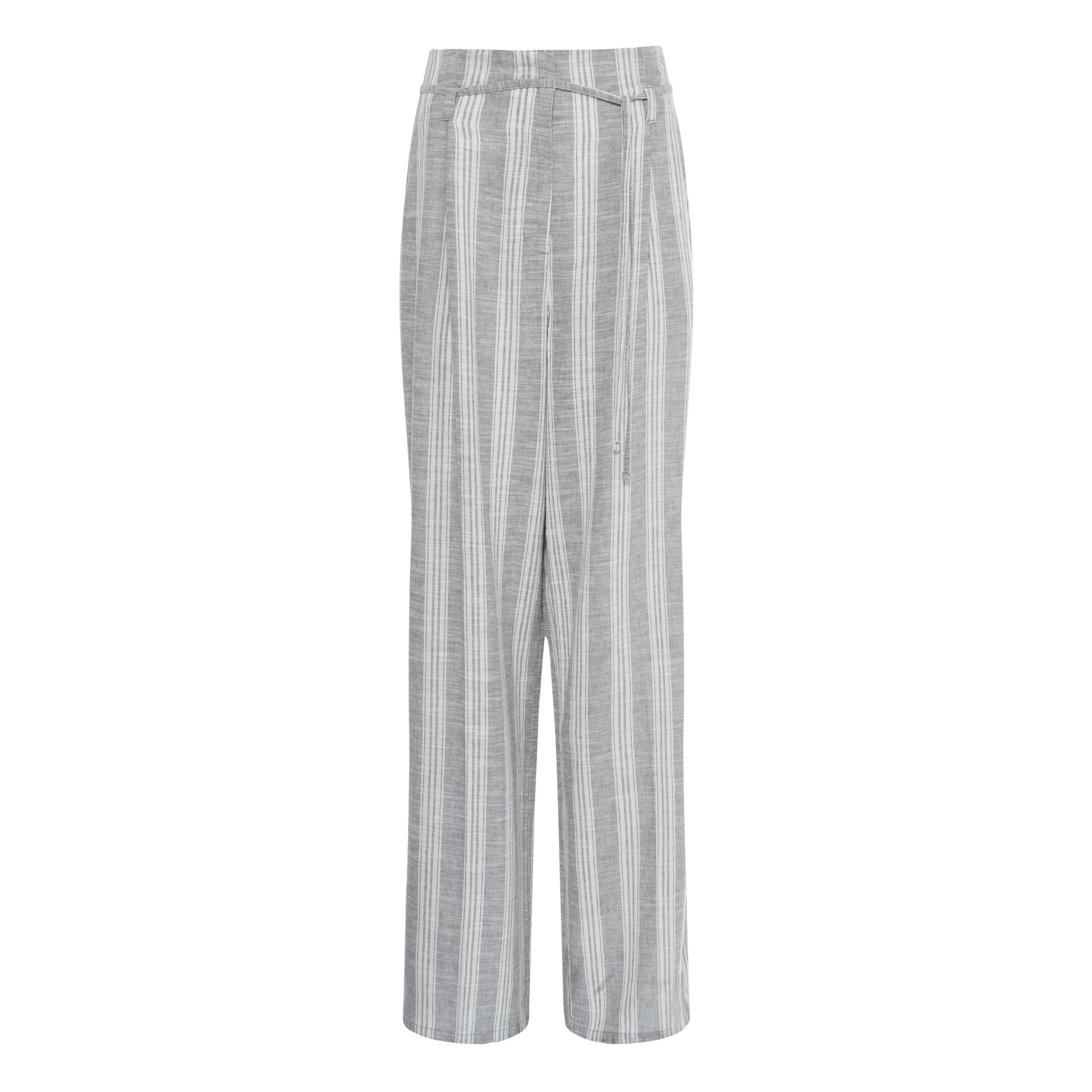 Grey Natural Stripe Wide Leg Trousers | Women's Workwear | Women's Clothing | Our Women's 