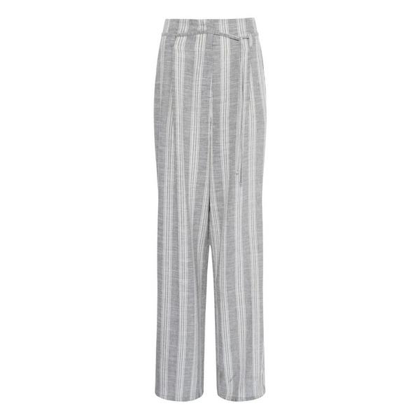 Grey Natural Stripe Wide Leg Trousers | Women's Workwear | Women's ...