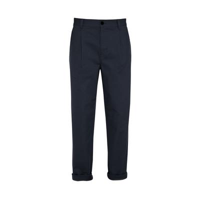 Navy Relaxed Stronghold Pleated Chinos