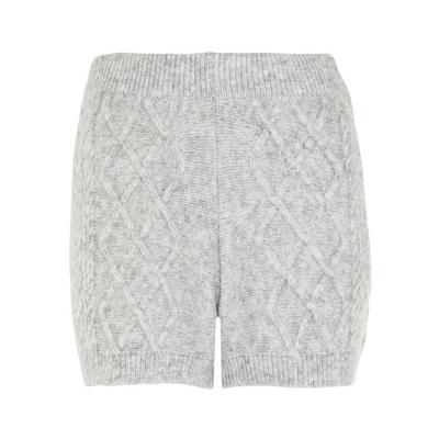 Gray Cable Knit Shorts