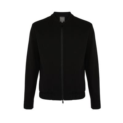 Črna teksturirana tajlirana pilotska jakna