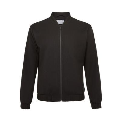 Charcoal Textured Tailored Bomber Jacket