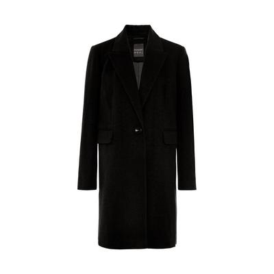 Black Essential Crombie Coat