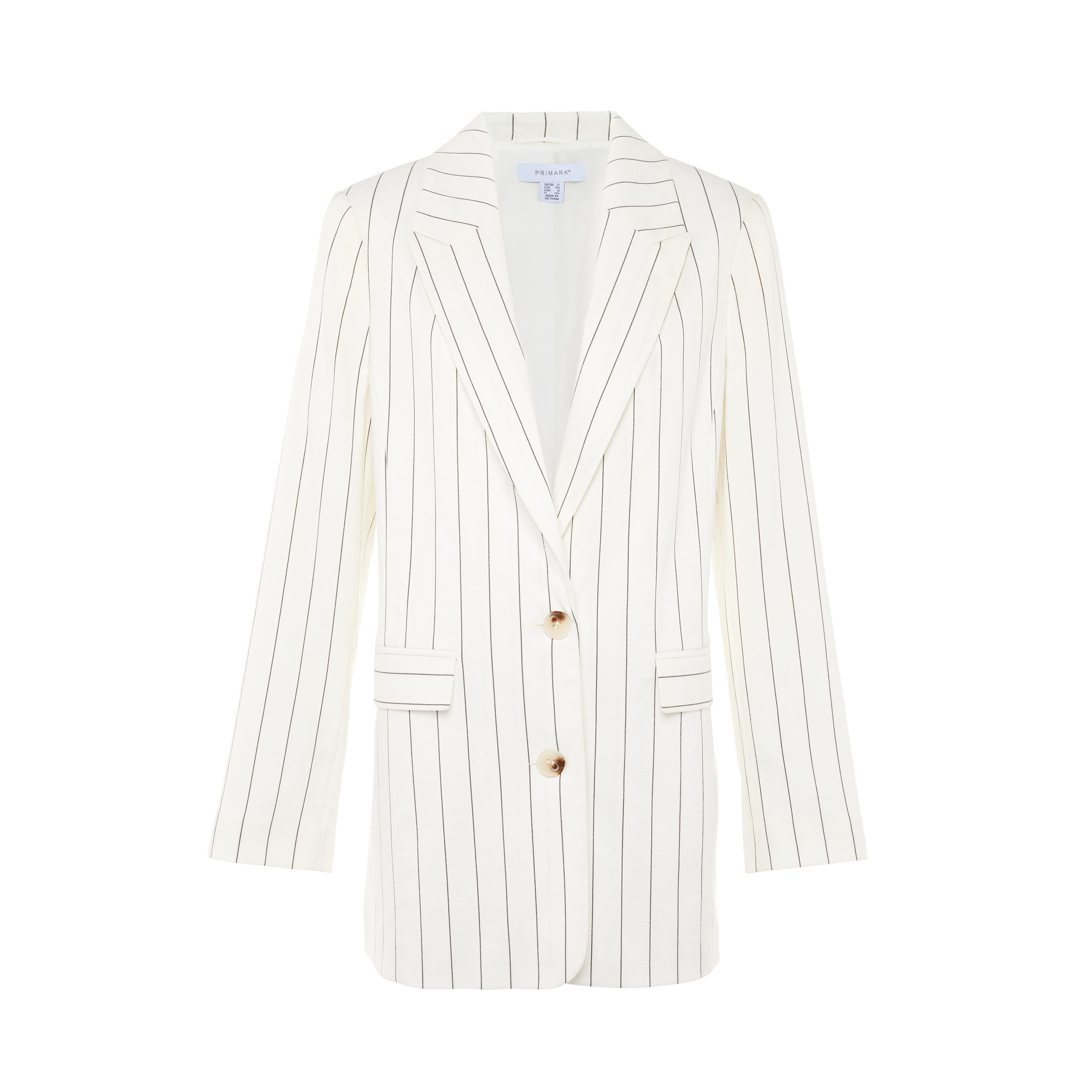 White Pinstripe Suit Blazer Women's Workwear Women's Clothing Our