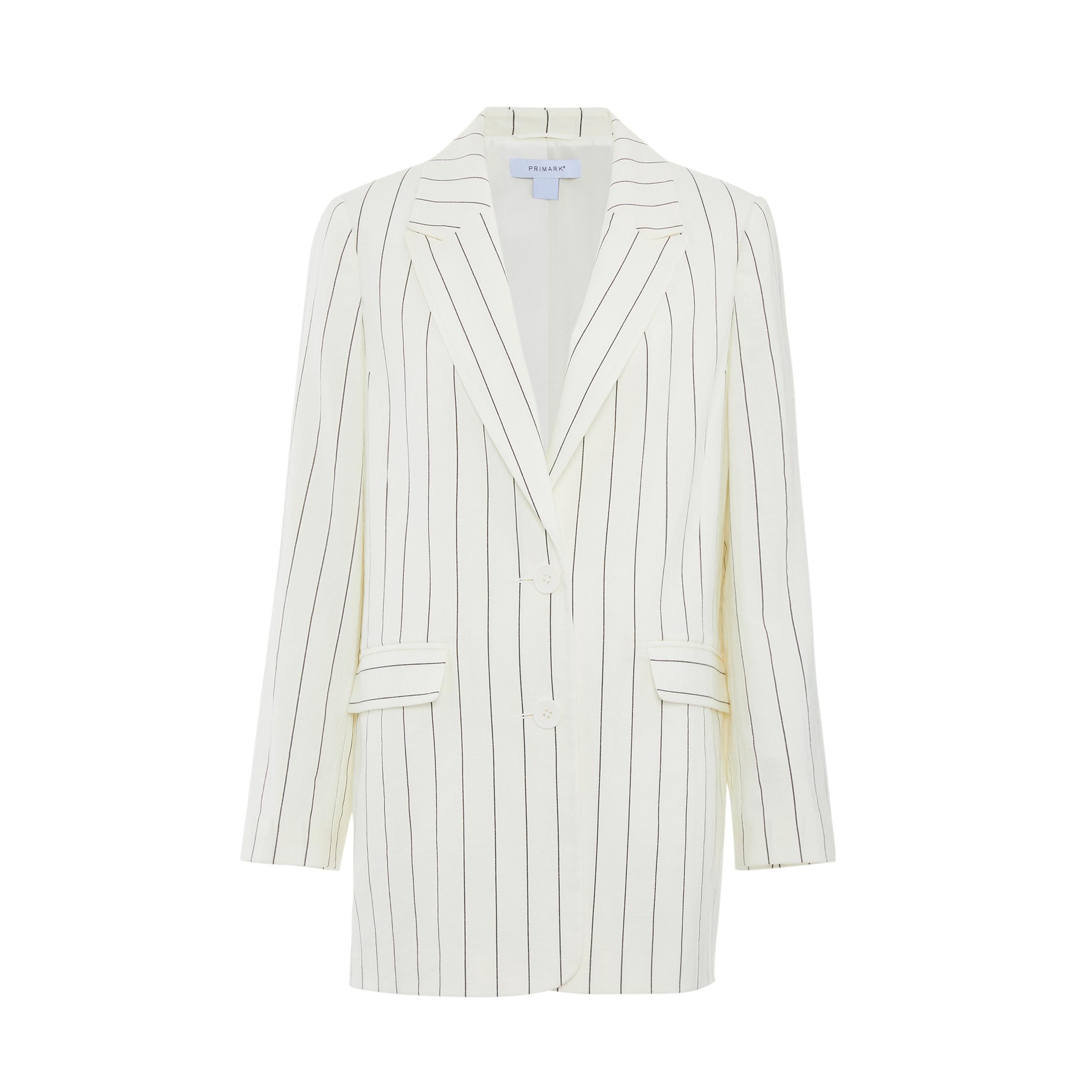 White Pinstripe Suit Blazer Women's Workwear Women's Clothing Our