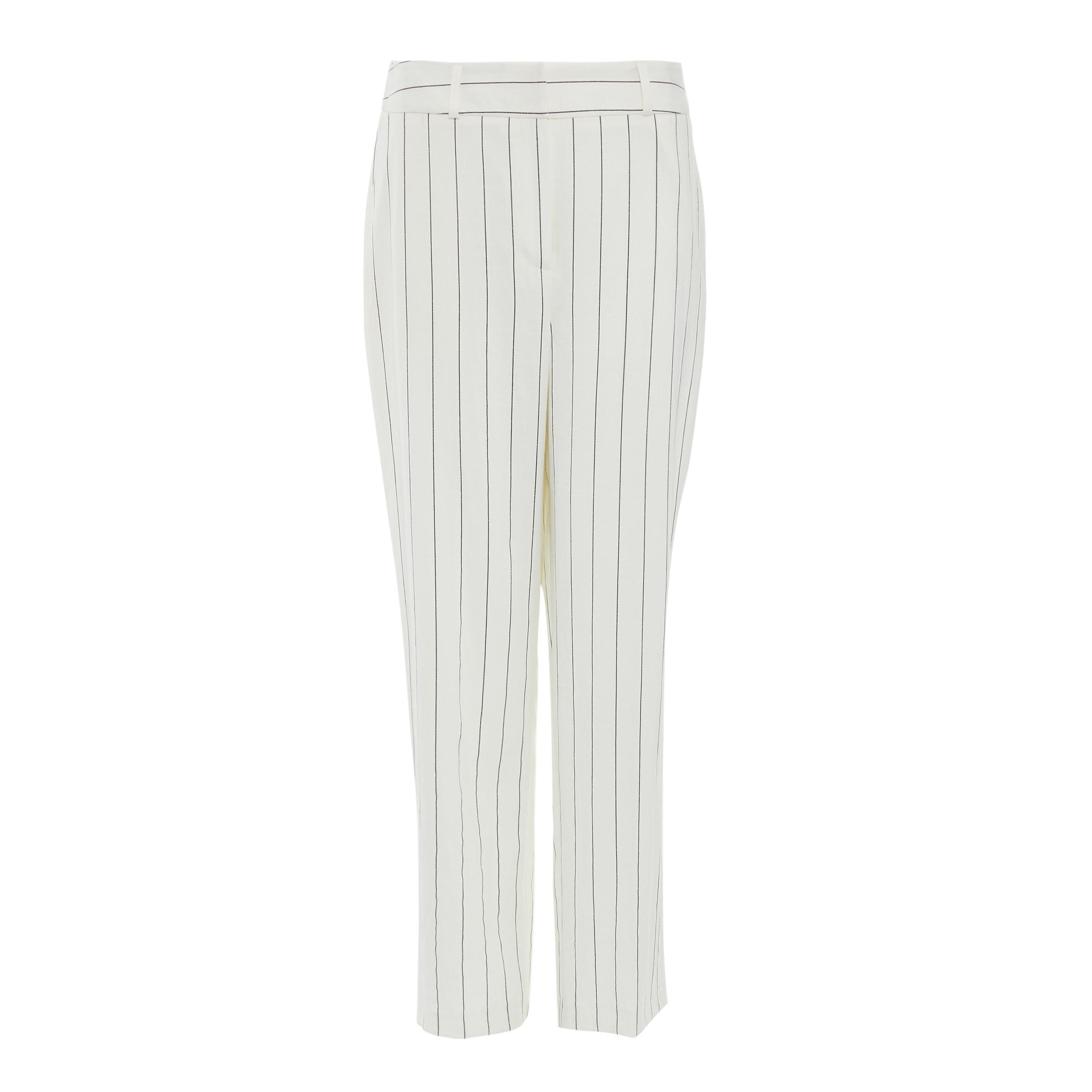 White Pinstripe Slim Suit Trousers Women's Workwear Women's
