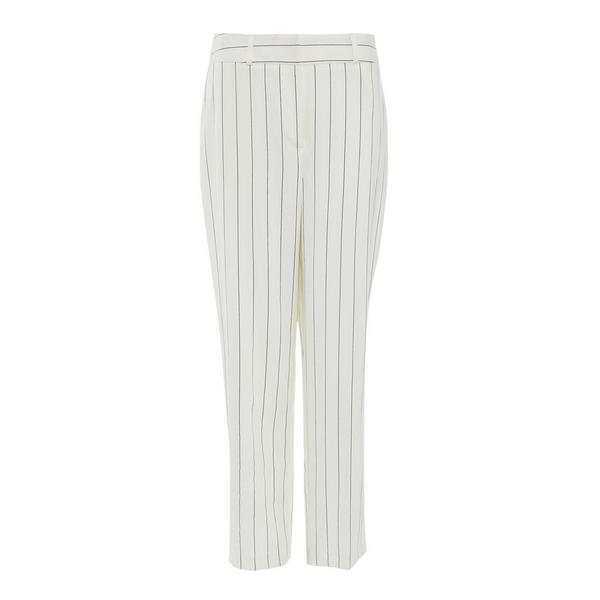 White Pinstripe Slim Suit Trousers | Women's Workwear | Women's ...
