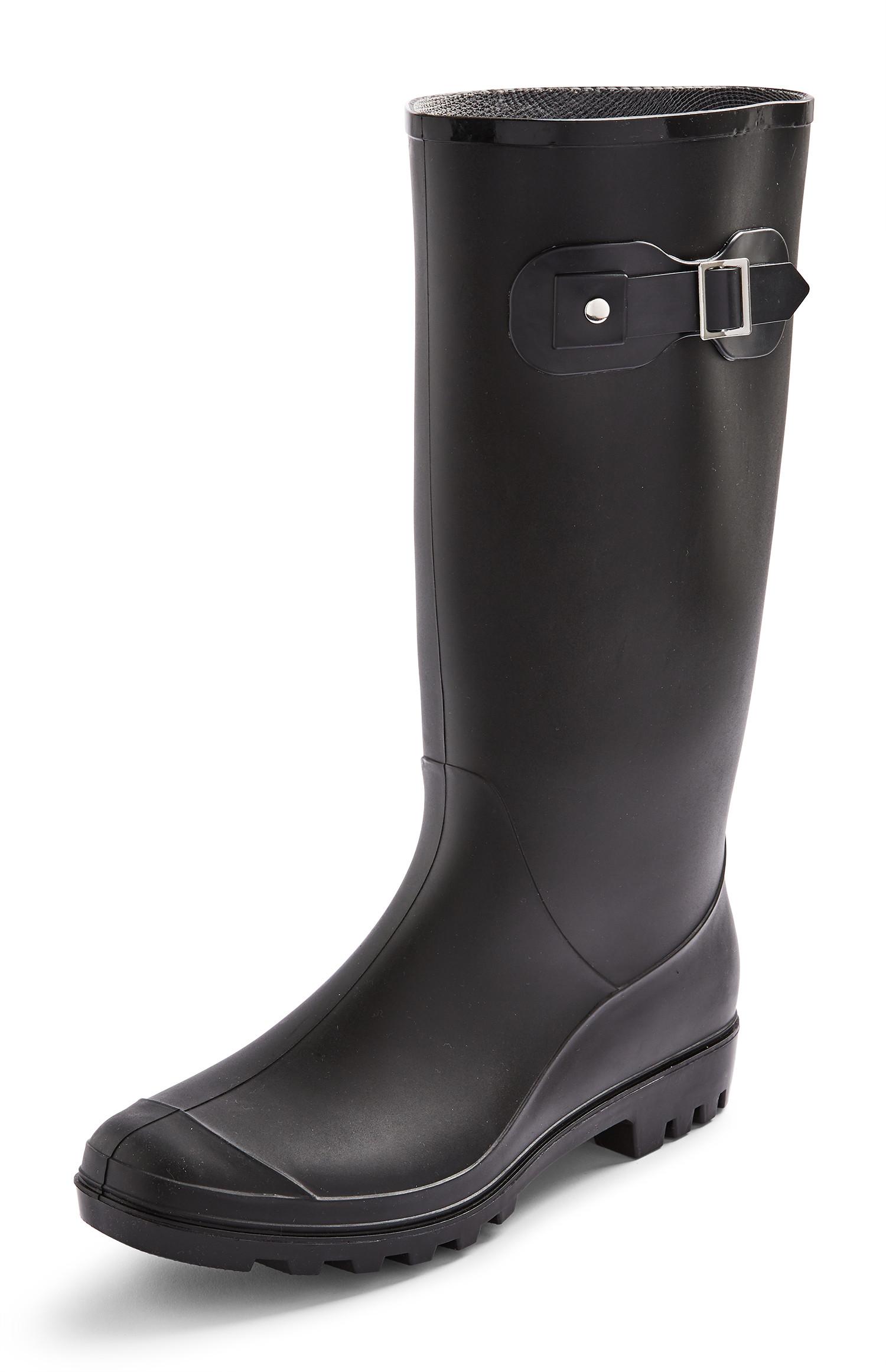 Black Buckle Wellington Boots | Women's Boots | Women's Shoes & Boots ...