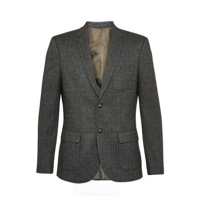 Charcoal Herringone Suit Jacket