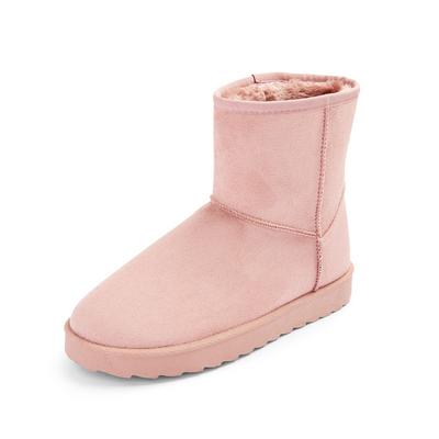 Blush Pink Faux Suede Boots