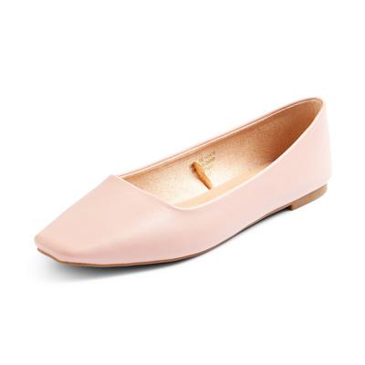 Pink Square Toe Ballerina Shoes