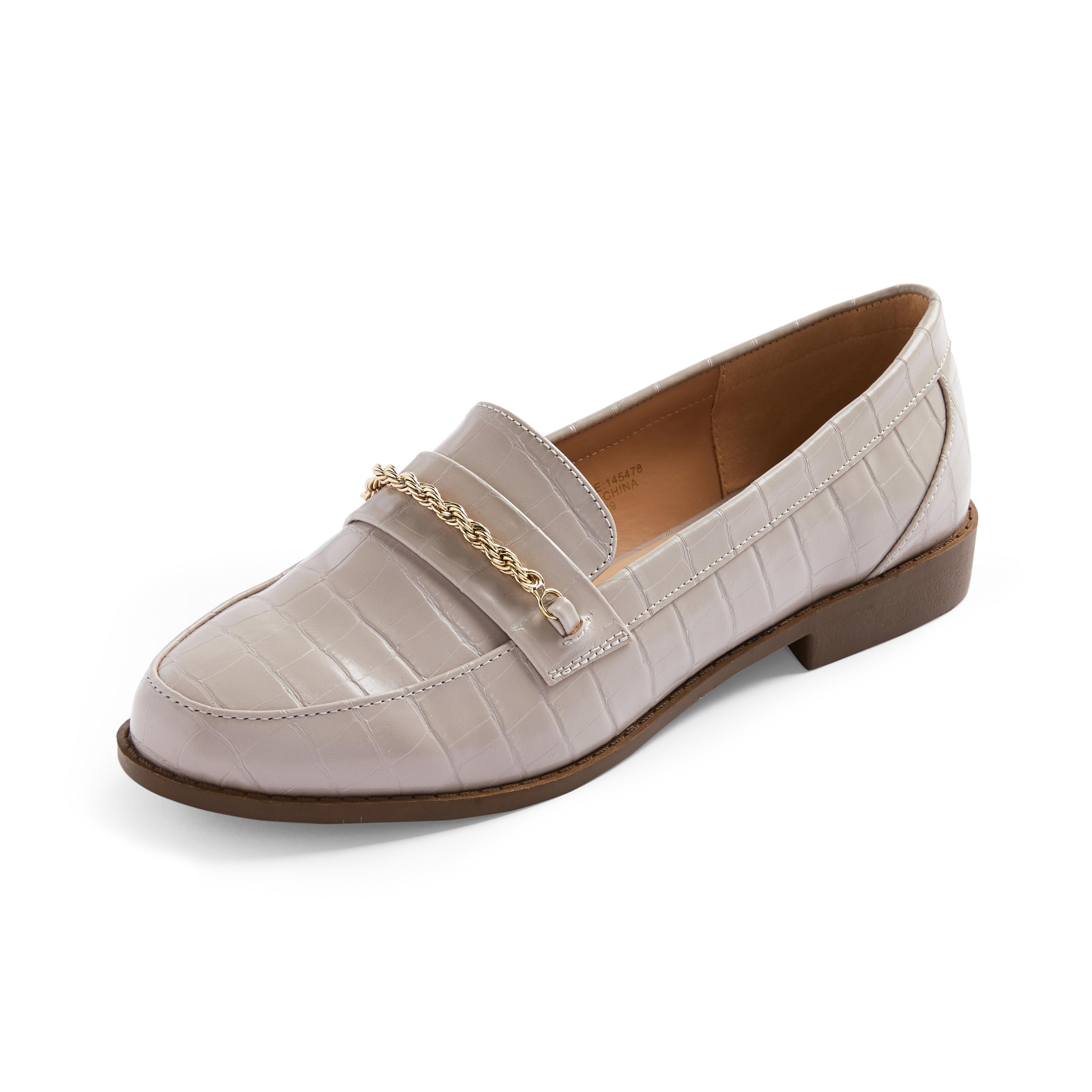 grey ladies loafers