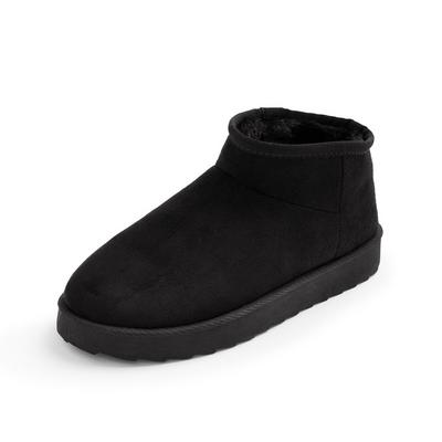 Black Faux Suede Mini Boots