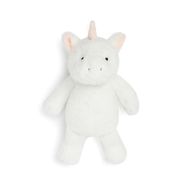 Medium White Unicorn Plush Toy