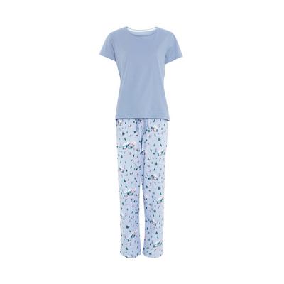 Blue Print Shortsleeve Pyjamas Set