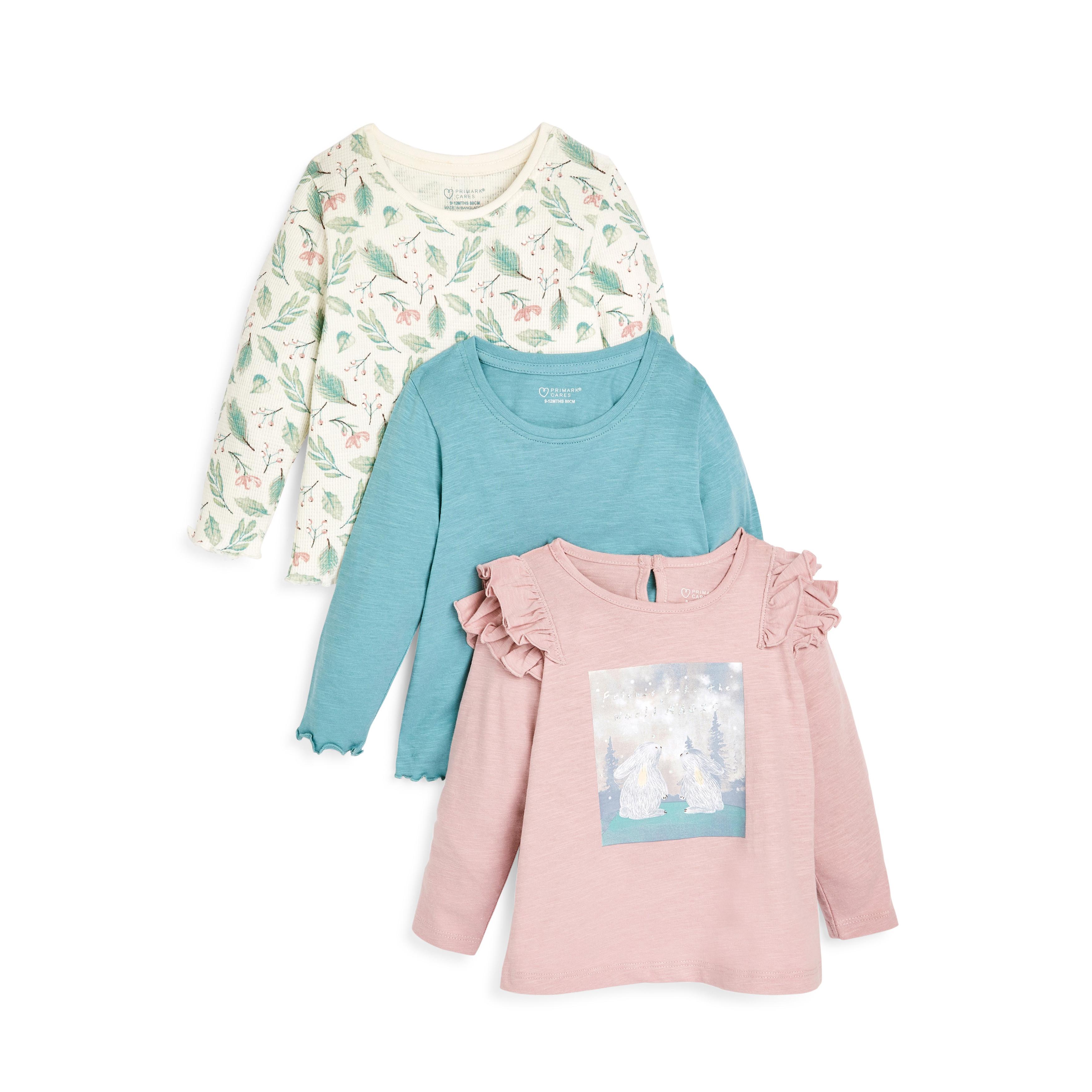 Pack de 3 camisetas de con estampado para bebé niña | Moda para bebés niña | Moda para bebés y recién nacidos | Ropa para niños | Todos los productos | Primark España