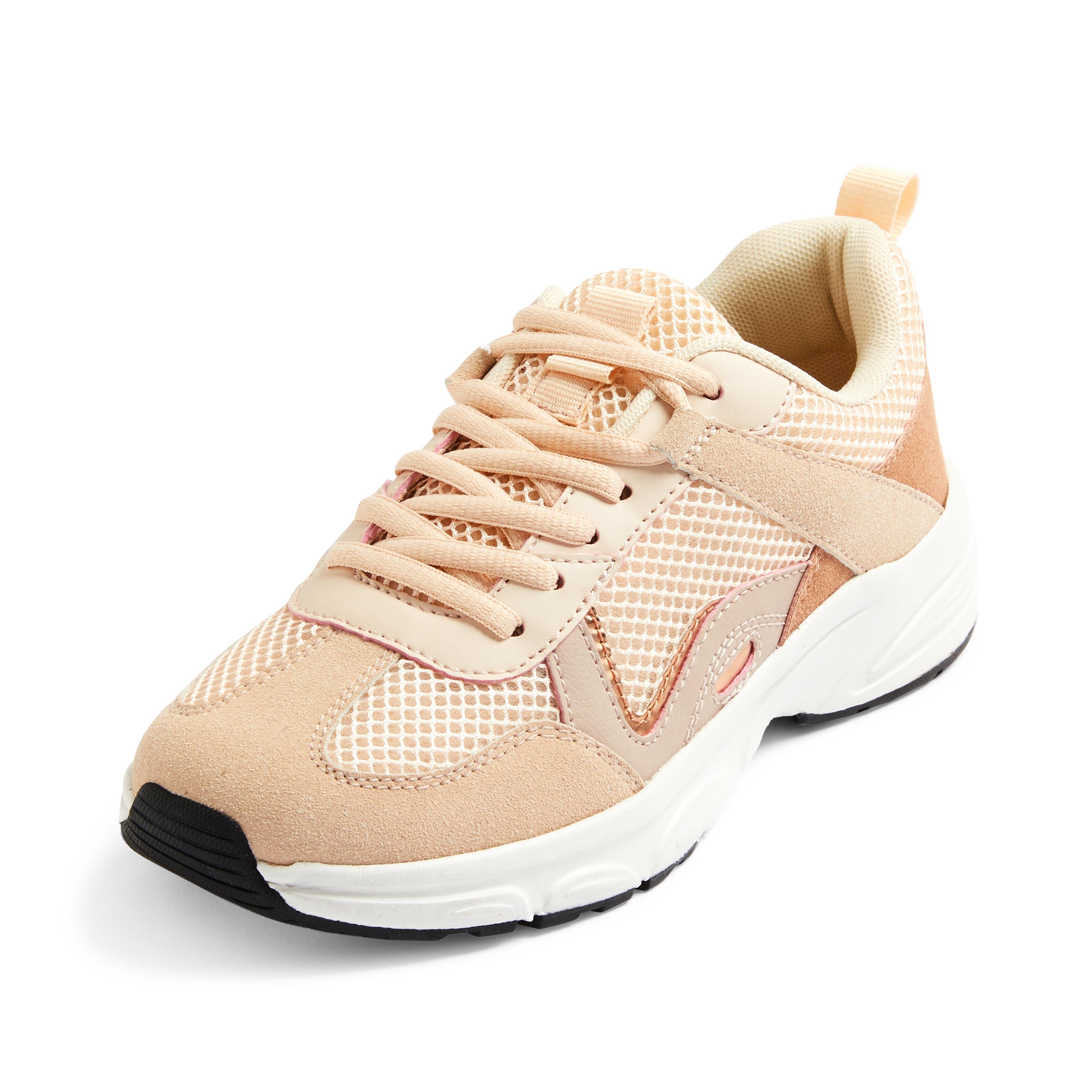 Beige Mesh Wide Chunky Trainers | Women's Trainers | Women's Shoes ...