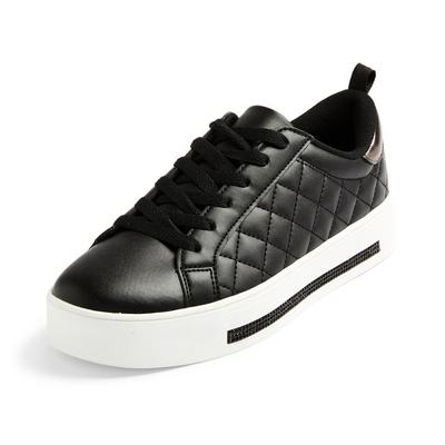 Black Diamond Quilted Low Tops