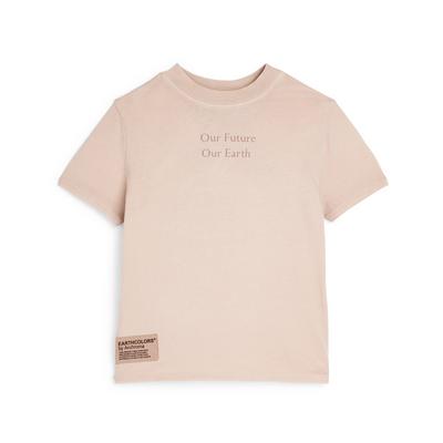 T-shirt rosa cipria Earthcolors By Archroma in cotone biologico da bambino