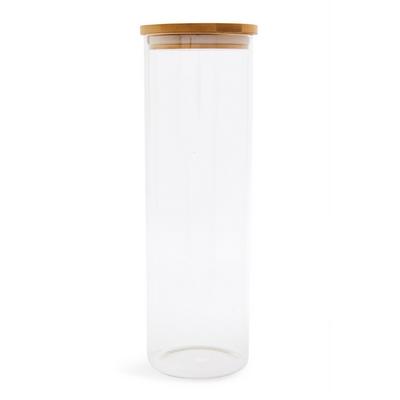 Extra Large Glass Cannister With Bamboo Lid
