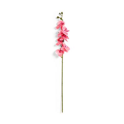 Orquídea artificial haste única cor-de-rosa