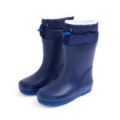 Younger Boy Navy Warmlined Rainboots
