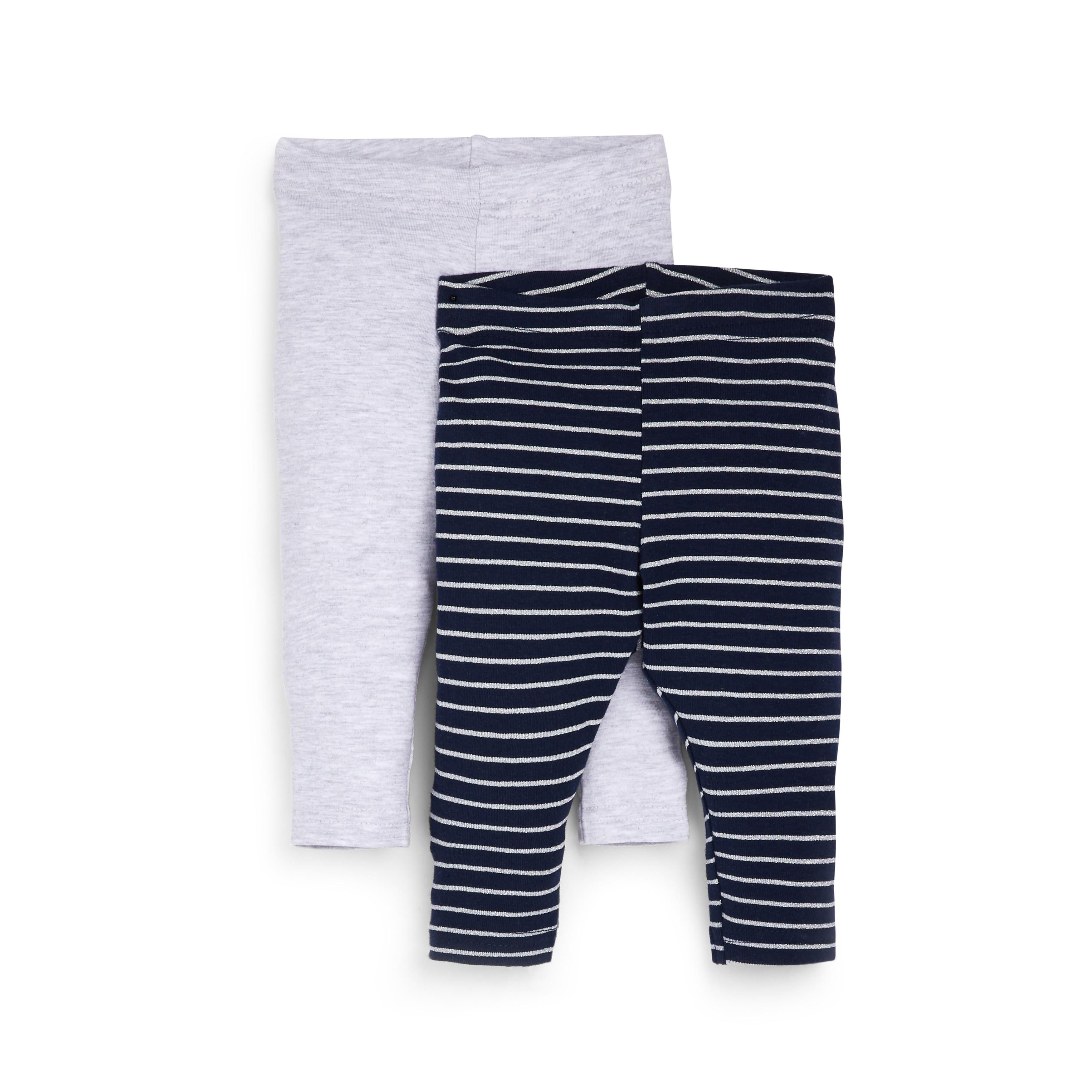 Pack de 2 leggings tobilleros grises y azul marino para bebé | Moda para bebés niña | Moda para bebés y recién nacidos | para | Todos los productos Primark | Primark España