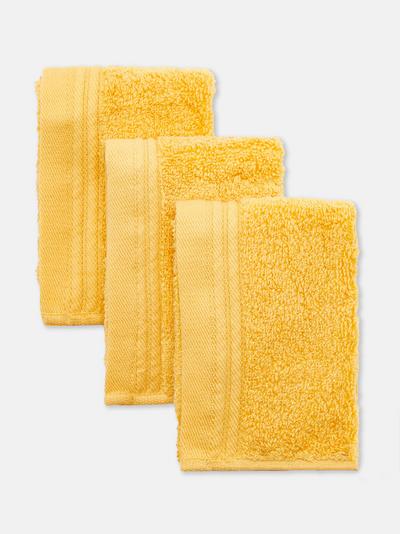 3 asciugamani per il viso gialli morbidissimi