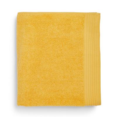 Très grande serviette de bain jaune