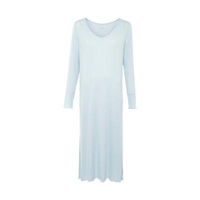 Blue Ribbed Modal Wellness Night Dress