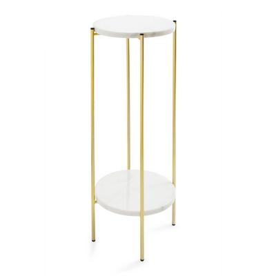 White Marble Slim Side Table