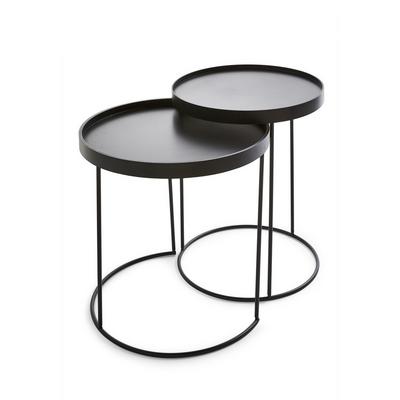 Black Wooden Nested Tables 2 Pack