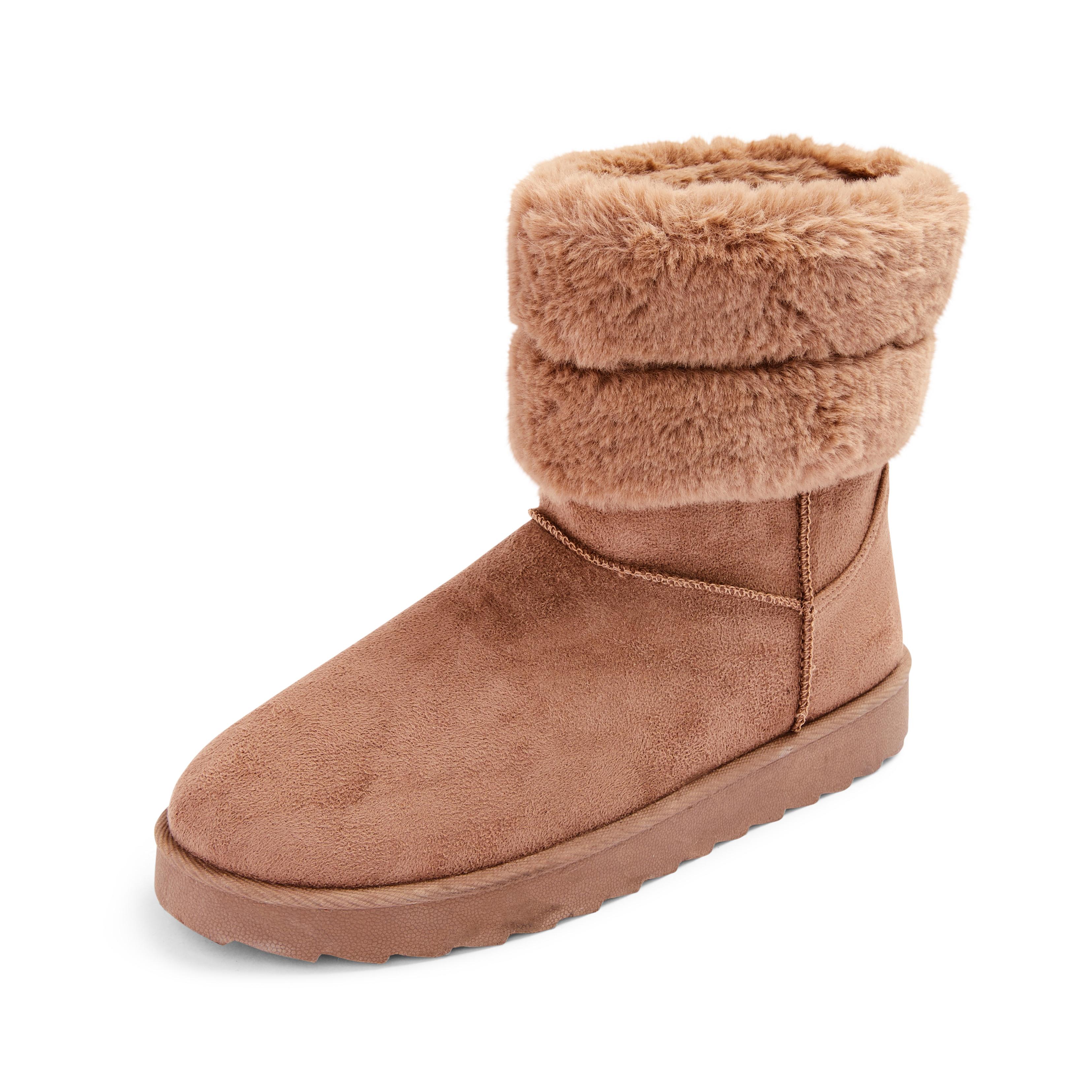 Camelkleurige laarzen van suèdine Laarzen voor dames Schoenen