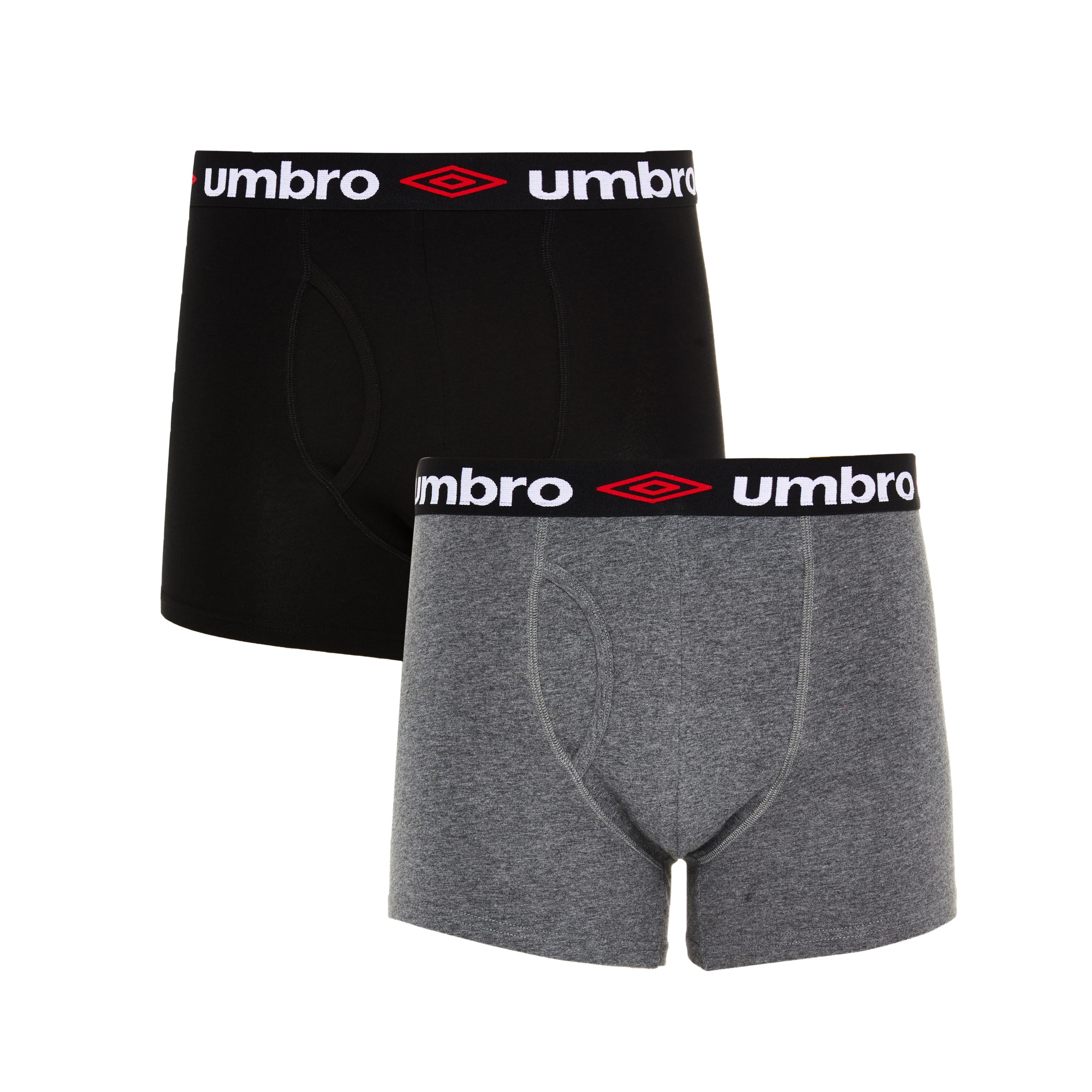 Grey And Black Umbro Trunks 2 Pack Men's Underwear Men's Clothing