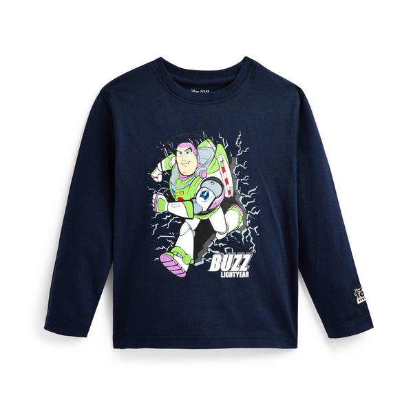 Younger Boy Navy Toy Story Buzz Print Longsleeve T-Shirt
