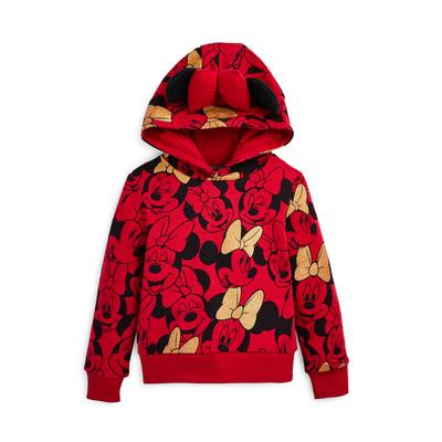 Younger Girl Red Disney Minnie Mouse Overhead Hoodie