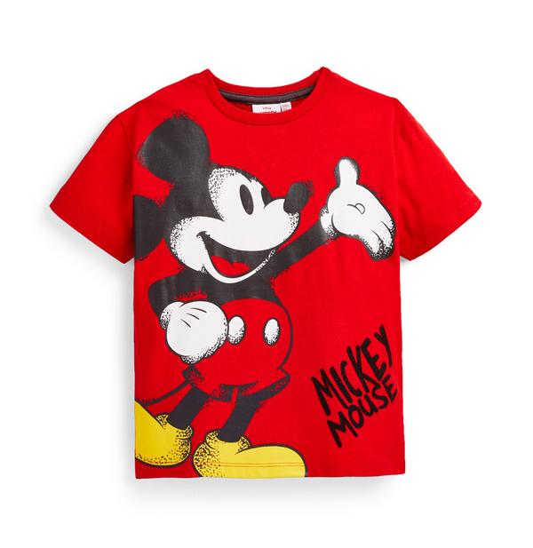 Younger Boy Red Disney Mickey Mouse Graffiti T-Shirt