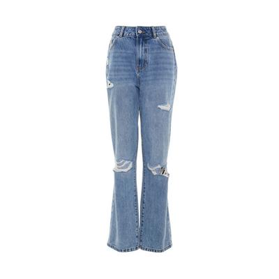 Blaue, gerippte Primark Cares 90er-Jahre-Jeans mit weitem Beinschnitt