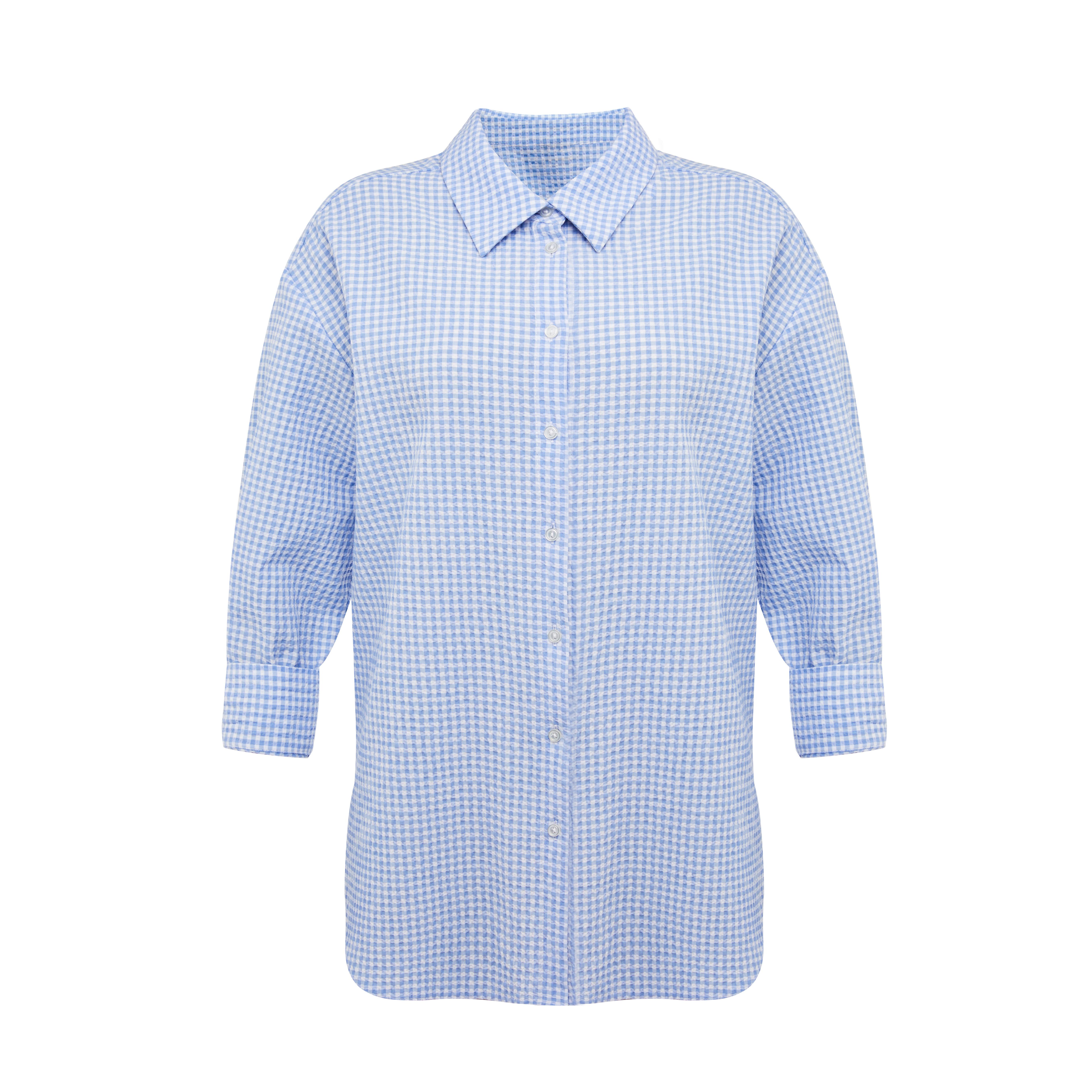 light blue gingham shirt women's