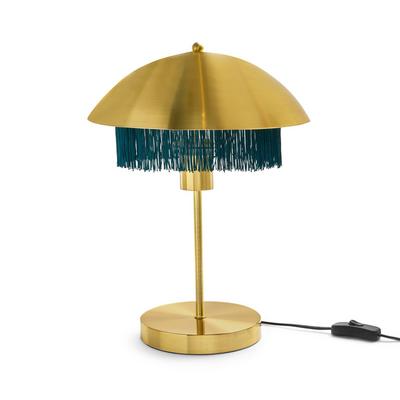 Goldtone Fringed Table Lamp
