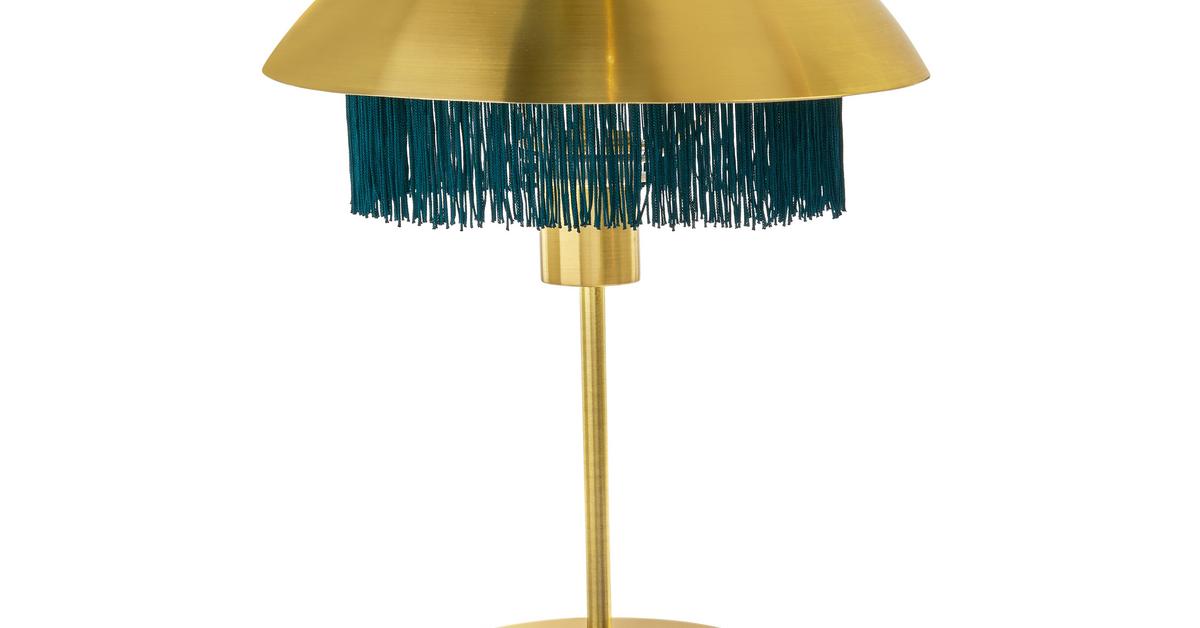 Goldtone Fringed Table Lamp Lighting, Gold Tone Desk Lamps