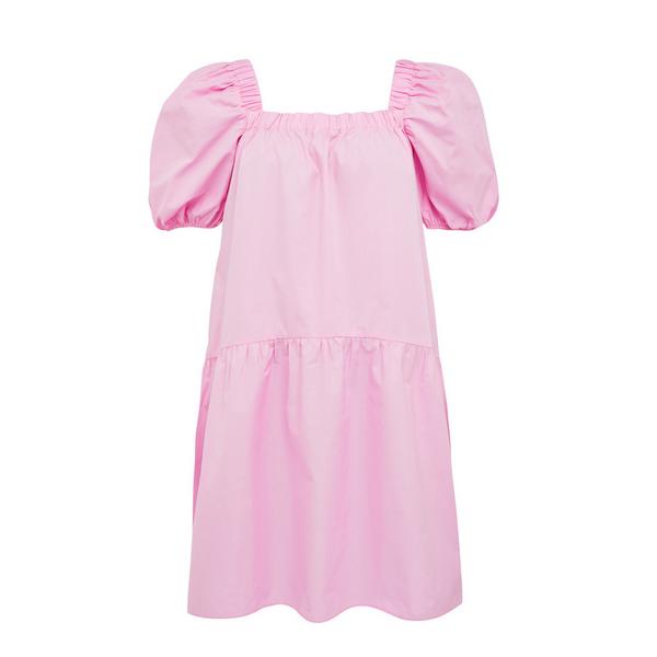 Pink Pastel Poplin Square Neck Mini Dress | Dresses | Women's Style ...