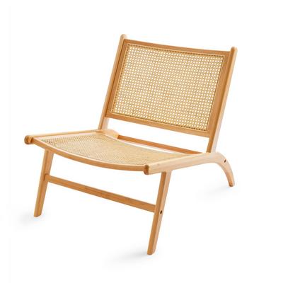 Beige Natural Rattan Lounge Chair