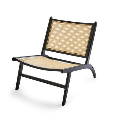 Black Rattan Lounge Chair