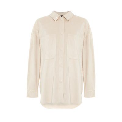 Ivory Faux Suede Over-Shirt