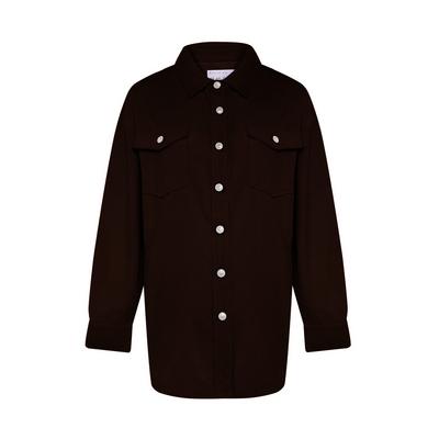 Camisa-chaqueta marrón oscuro de pana