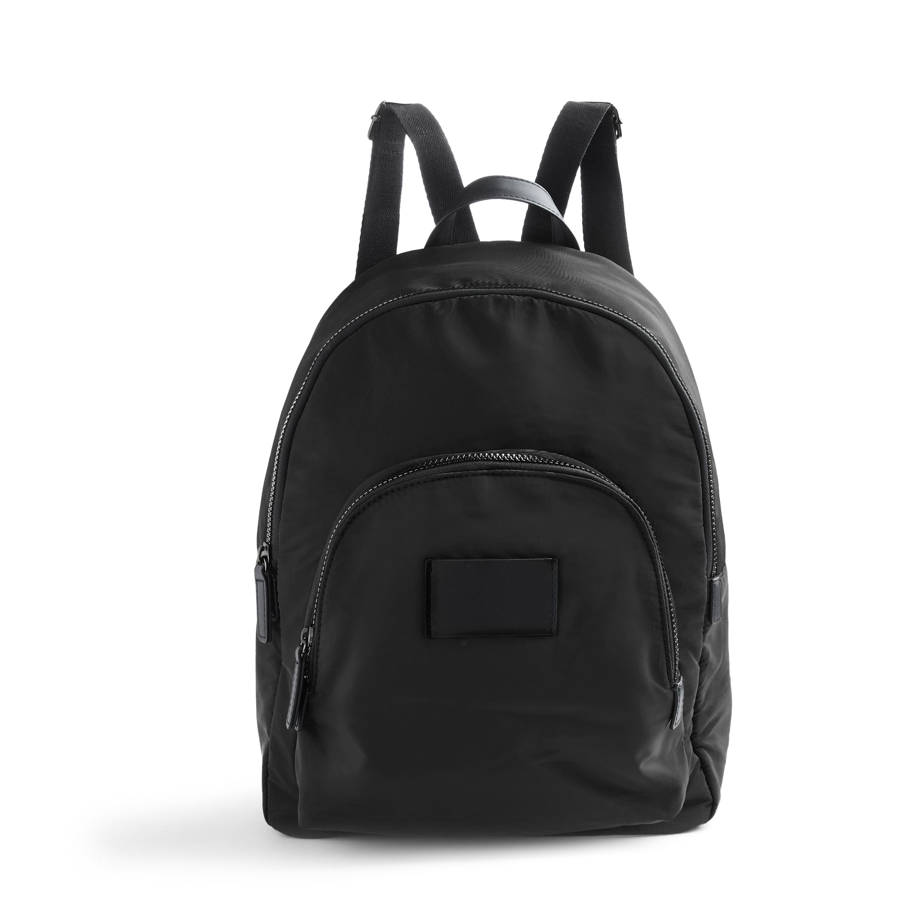 Black Nylon Curved Backpack | Women's Backpacks | Women's Handbags ...