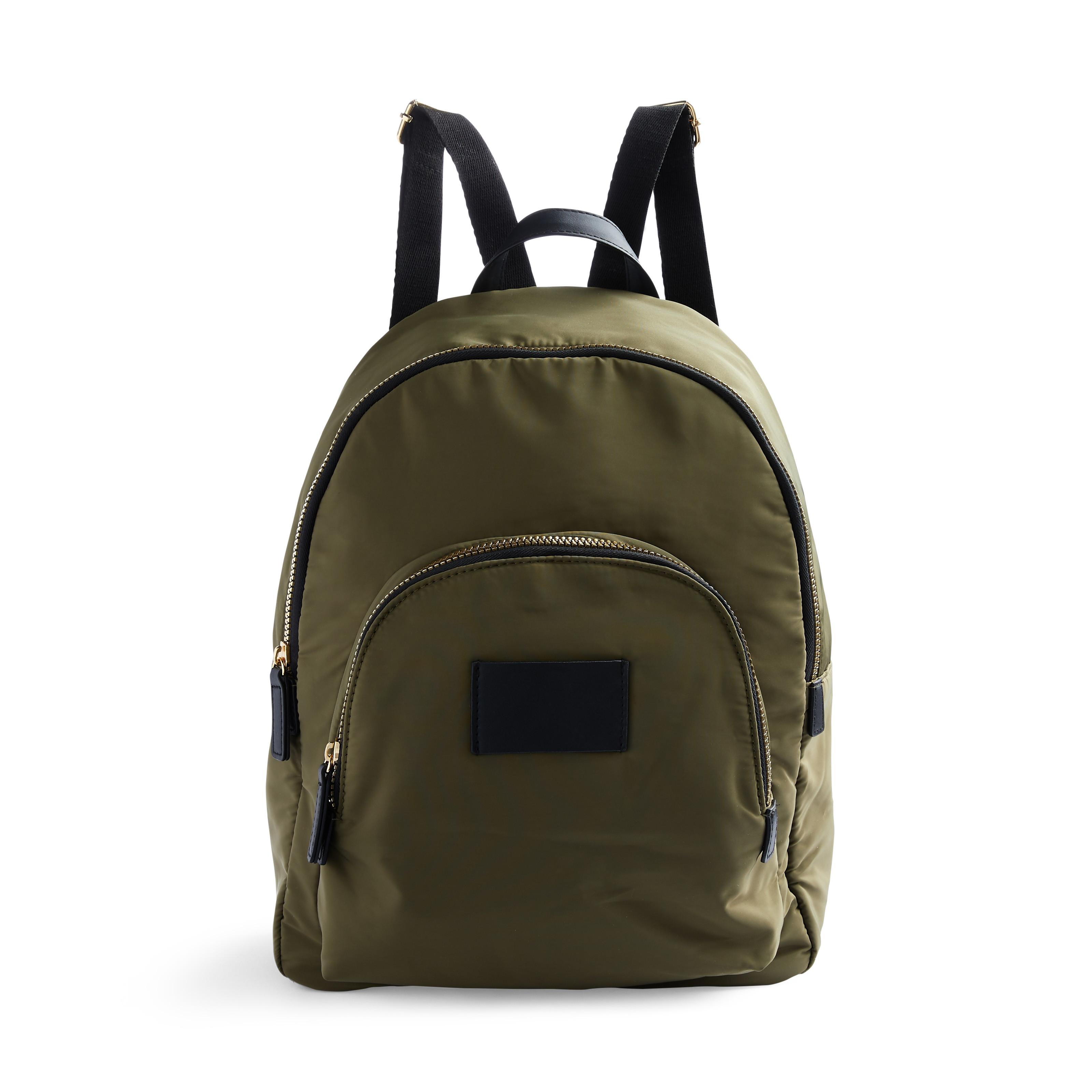 Green Nylon Curved Backpack Women's Backpacks Women's Handbags Women's Accessories Our