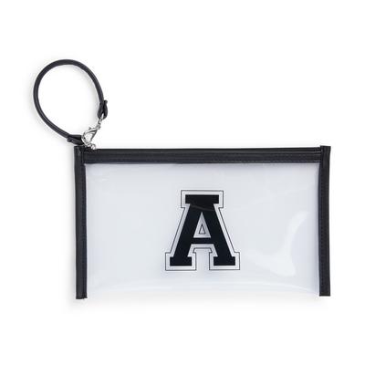 Clear Acrylic Initial Clip-On Mask Pouch